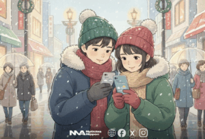 [tenki yohō] Navidad bajo paraguas y abrigos