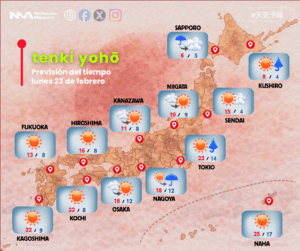 [tenki yohō] lunes 23 de febrero