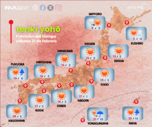 [tenki yohō] sábado 21 de febrero