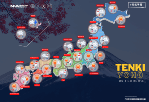 [tenki yohō] lunes 9 de febrero