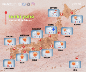 [tenki yohō]  viernes 13 de febrero