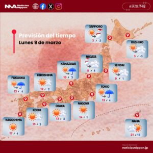 [tenkiyohō]  lunes 9 de marzo
