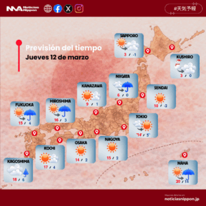 [tenkiyohō] jueves 12 de marzo