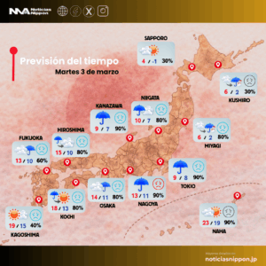 [tenki yohō] martes 3 de marzo