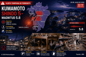 Nuevo terremoto remece el oeste de Japón