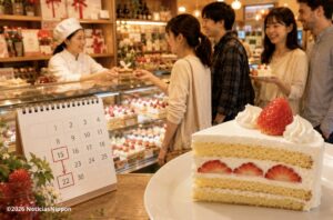 Una fresa, un calendario y un pastel