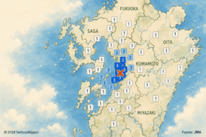 La tierra vuelve a moverse en Kumamoto
