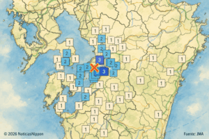 Nueva sacudida en Kumamoto