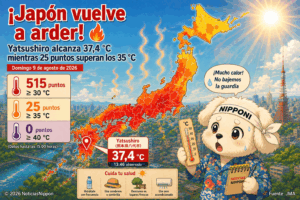 Domingo sofocante en Japón